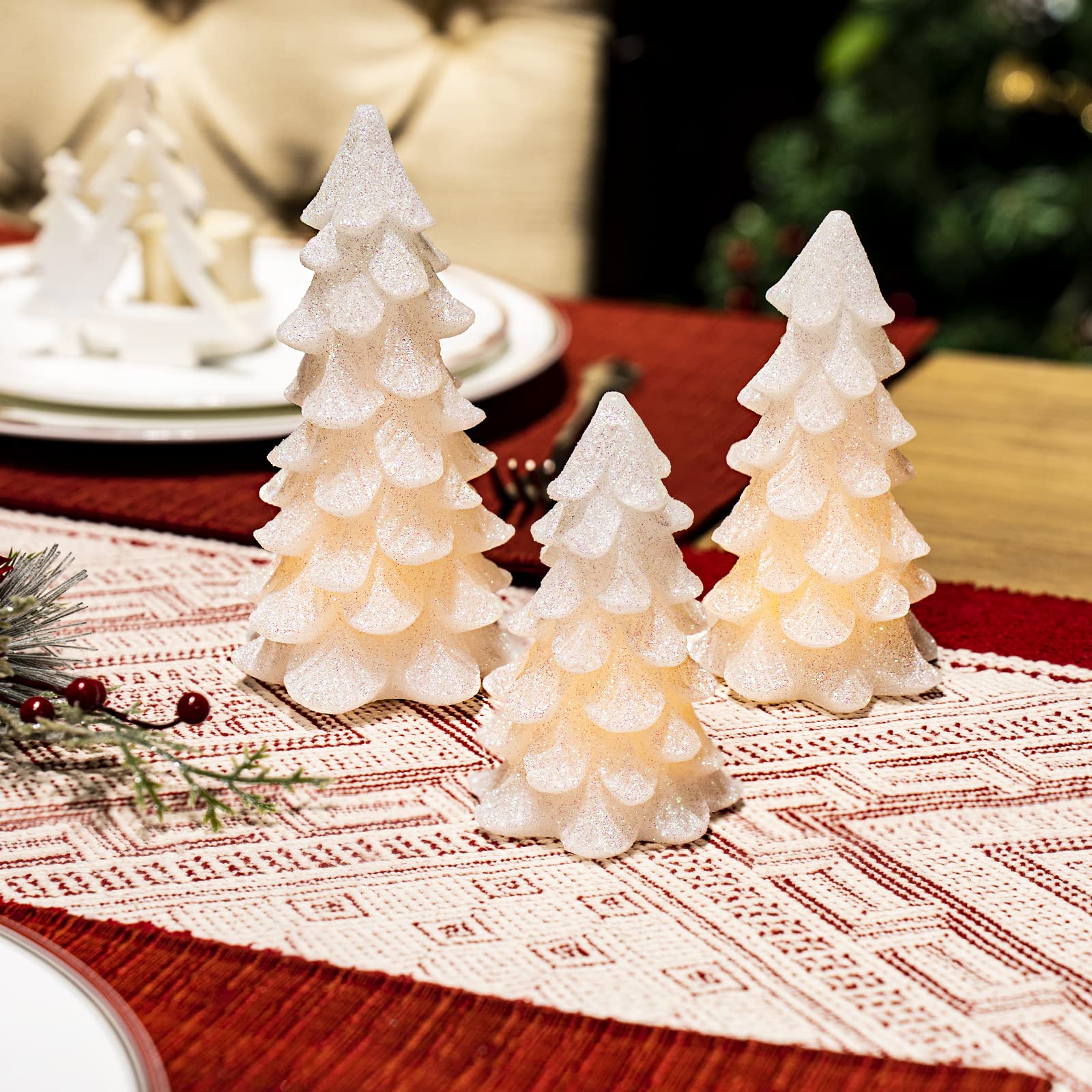 Amazon.com: Yongmao Glittering White Christmas Tree Shaped